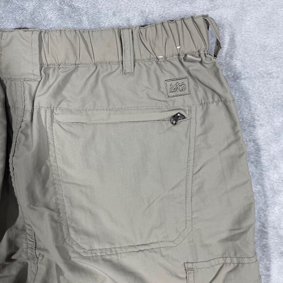 REI Mens Cargo Pants Large 32L Nylon Khaki Lightweight Outdoor Hiking UPF 50 - Picture 9 of 9